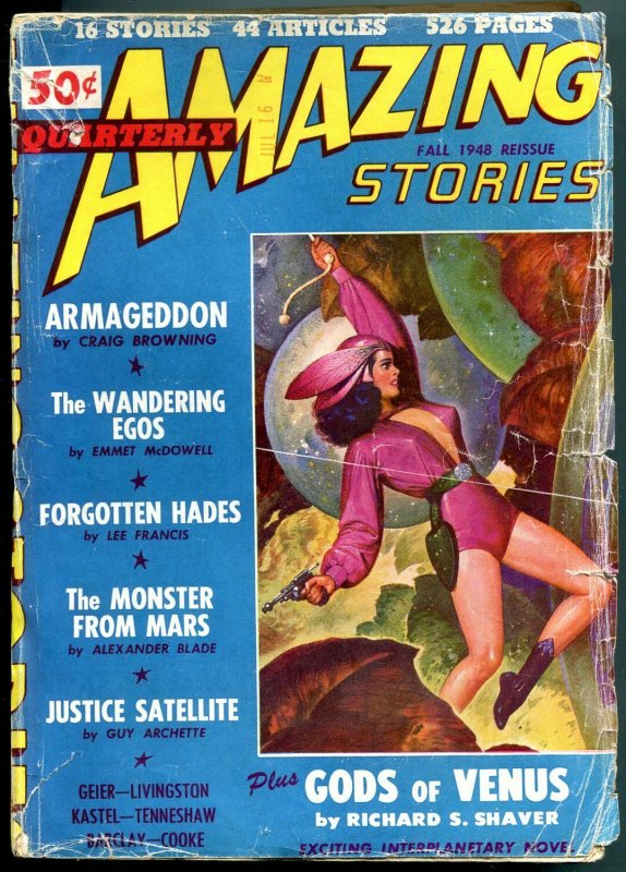 Amazing Stories Quarterly Pulp Fall 1948-Gods OF Venus- Armageddon G (Ziff-Davis, 1948), raw, ungraded comic book — front cover