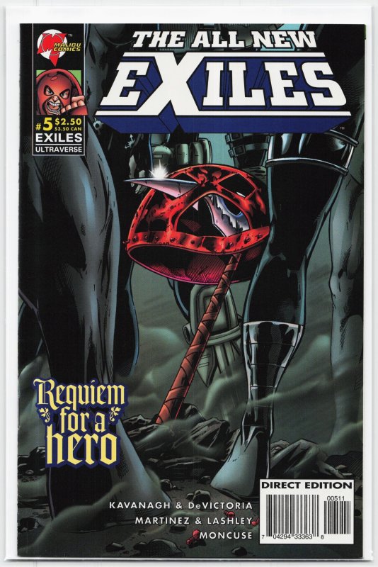 The All New Exiles #5 (Marvel Comics, 1996), raw, ungraded comic book — front cover