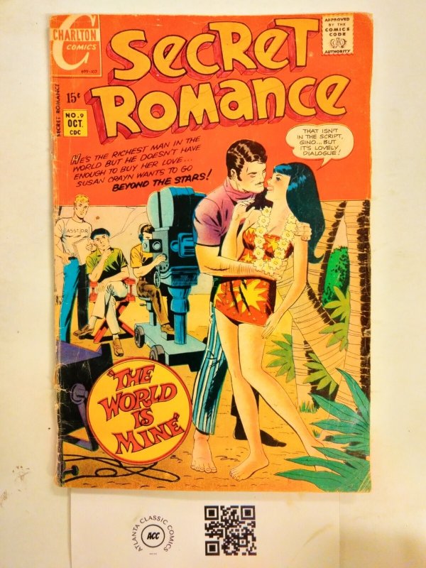 Secret Romance #9 (Charlton Comics), raw comic book in NM condition — front cover