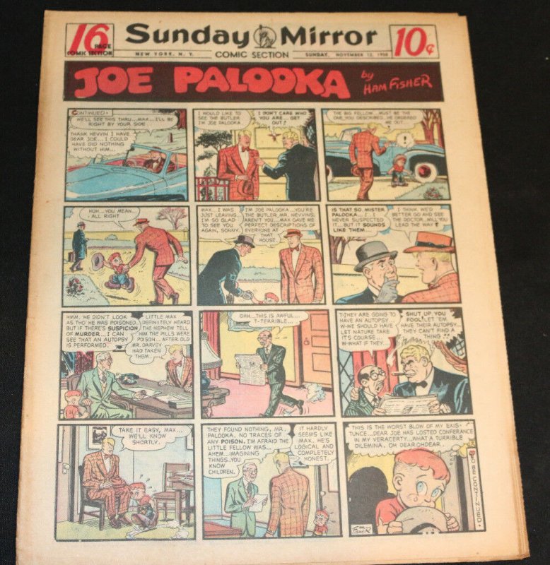 1950 Sunday Mirror Weekly Comic Section November 12th (FN) Superman Robot (1950), raw comic book in FN condition — front cover