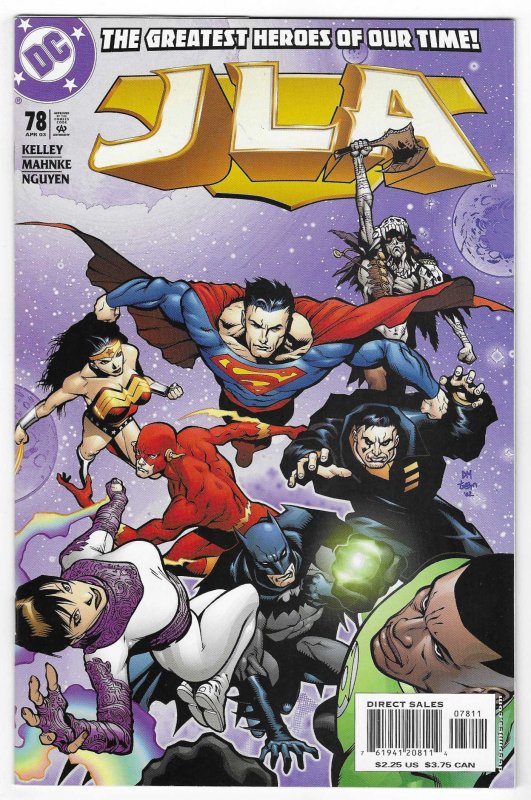 JLA #78 (DC Comics, 2003), raw, ungraded comic book — front cover
