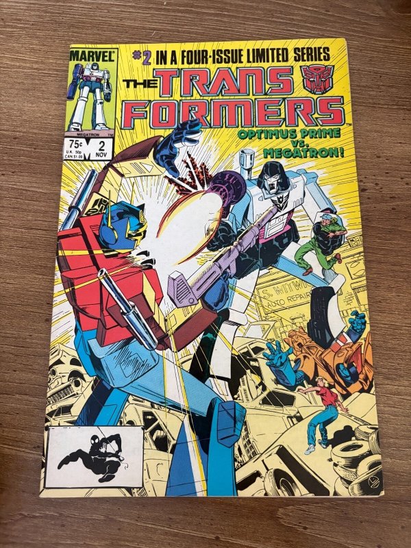 Transformers #2 (Marvel Comics), raw comic book in VF condition — front cover
