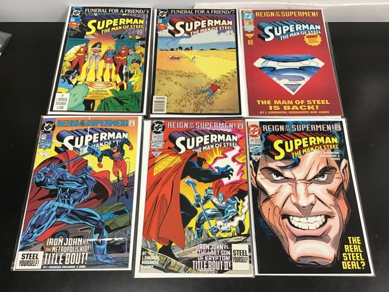 6pc Superman: the Man of Steel Lot (9.0) #20-25!! 1993 (1993), raw comic book in 9.0 condition — front cover