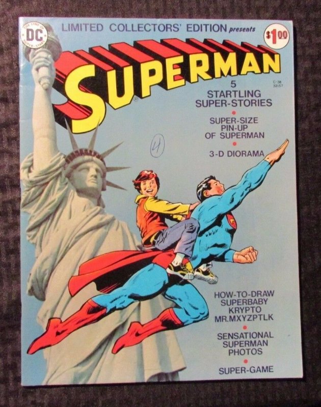 1975 DC Treasury C-38 Superman FN+ (DC Comics, 1975), raw comic book in FN+ condition — front cover