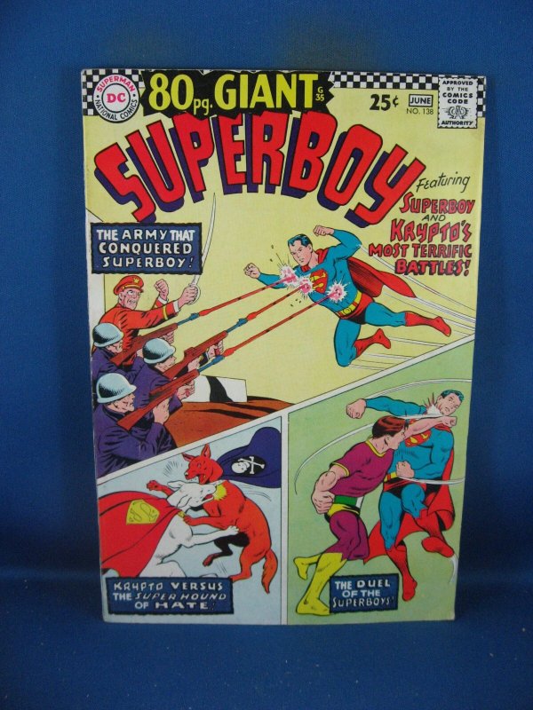 Superboy #138 (DC Comics, 1967), raw, ungraded comic book — front cover