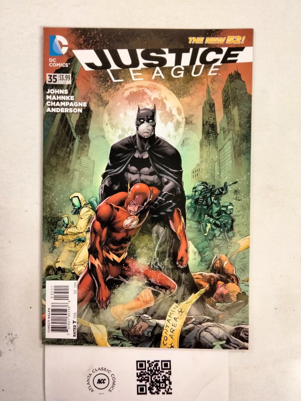 Justice League #35 (DC Comics), raw comic book in NM condition — front cover