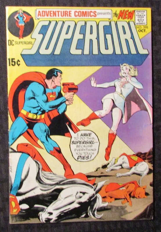 1970 Adventure Comics #398 (1970), raw comic book in FN- 5.5 condition — front cover