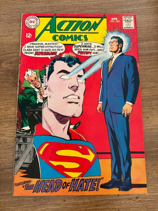 Action Comics #362 (DC Comics), raw comic book in FN condition — front cover