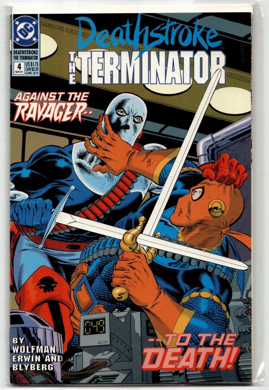 Deathstroke the Terminator #4 (DC Comics, 1991), raw, ungraded comic book — front cover
