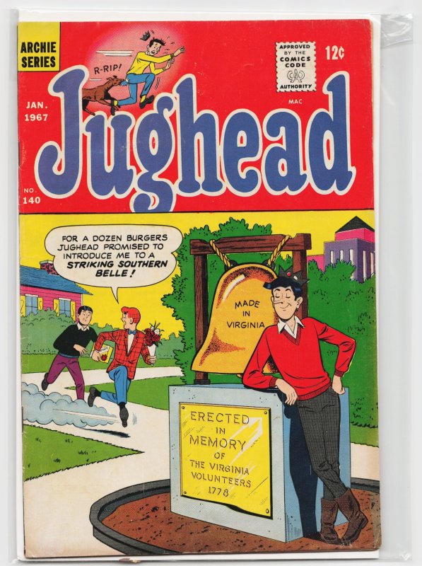 Jughead #140 (Archie Comics, 1967), raw, ungraded comic book — front cover