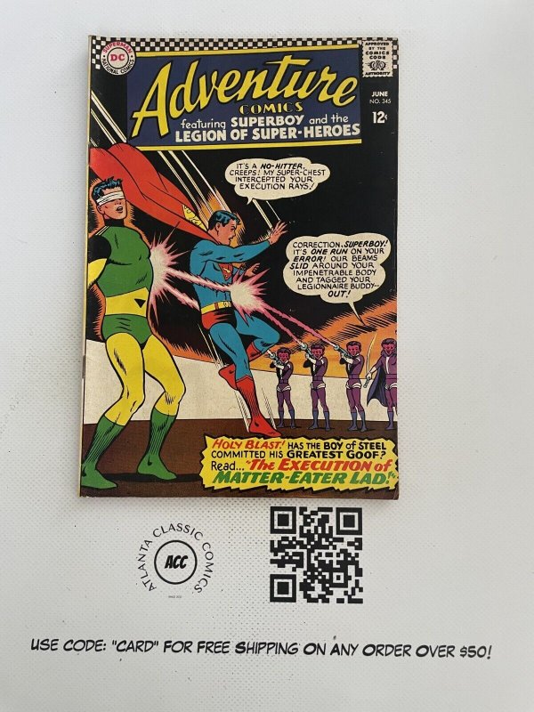 Adventure Comics #345 (DC Comics, 1966), raw comic book in FN/VF condition — front cover