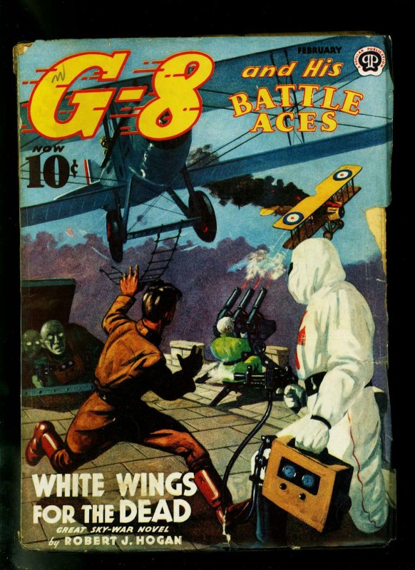 G-8 and His Battle Aces Feb 1940- Popular Pulp- Great Cover- VG+ (Popular Publications, 1940), raw comic book in VG+ condition — front cover