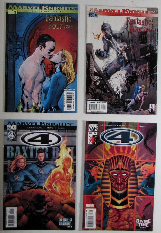 2001 Fantastic Four Lot of 4 #2, 4, 4 FF 12, 16 Marvel Comic Books (Marvel Comics, 2001), raw, ungraded comic book — front cover
