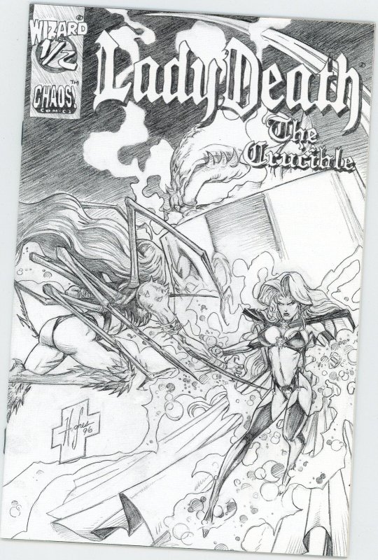 Lady Death: The Crucible #1/2 (1996), raw, ungraded comic book — front cover
