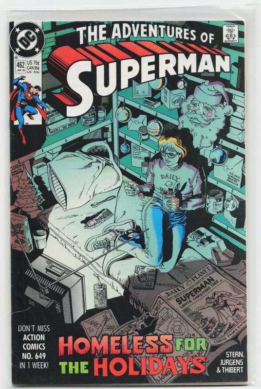 Adventures of Superman #462 (DC Comics, 1990), raw, ungraded comic book — front cover