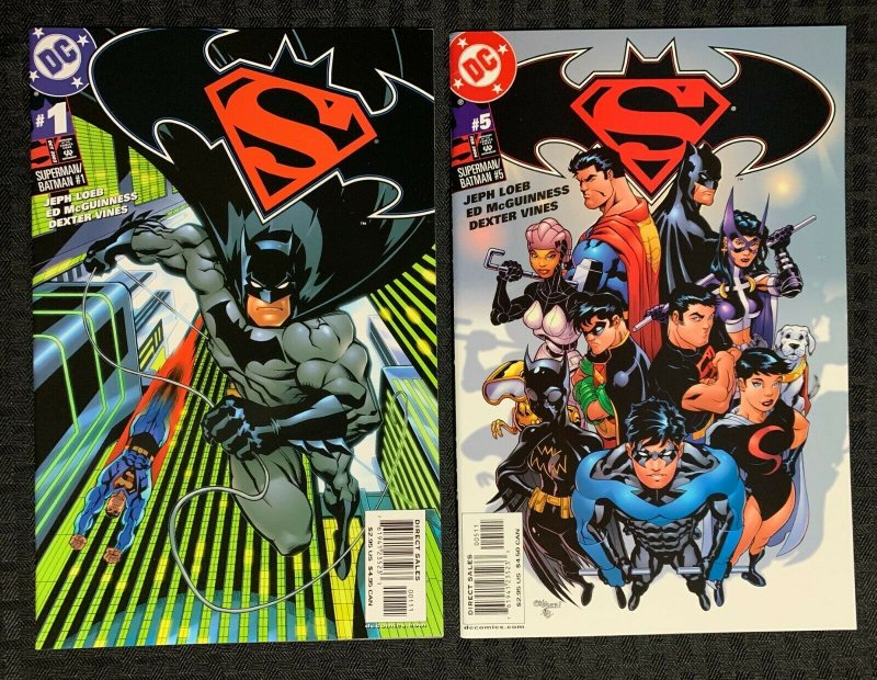 2003 Superman / Batman #1 5 8 & 10 Nm-/nm LOT of 4 DC Comics (DC Comics, 2003), raw comic book in NM- condition — front cover