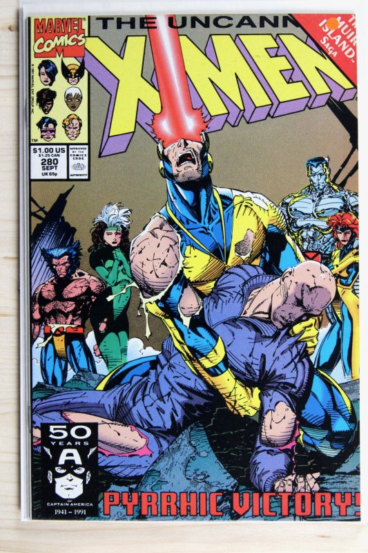 The Uncanny X-Men #280 (Marvel Comics, 1991), raw comic book in VF/NM 9.0 condition — front cover