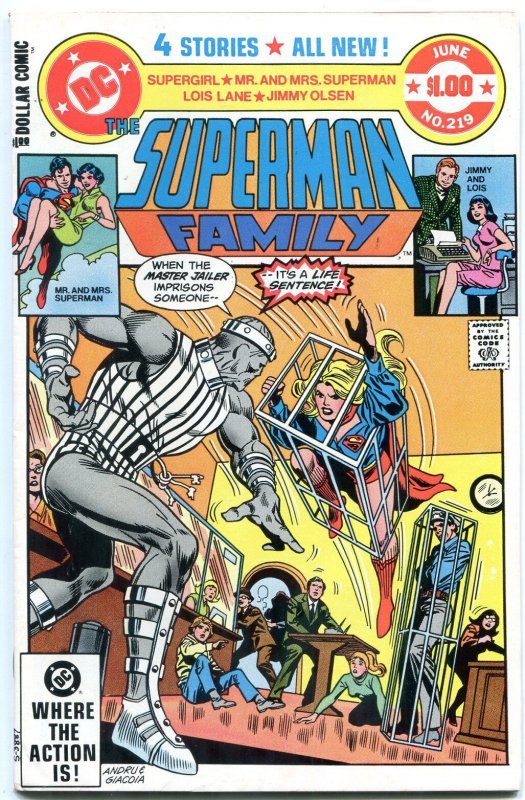 Superman Family #219 (DC Comics, 1982), raw comic book in VF/NM condition — front cover