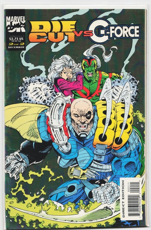 Die-Cut vs. G-Force #2 (1993), raw, ungraded comic book — front cover