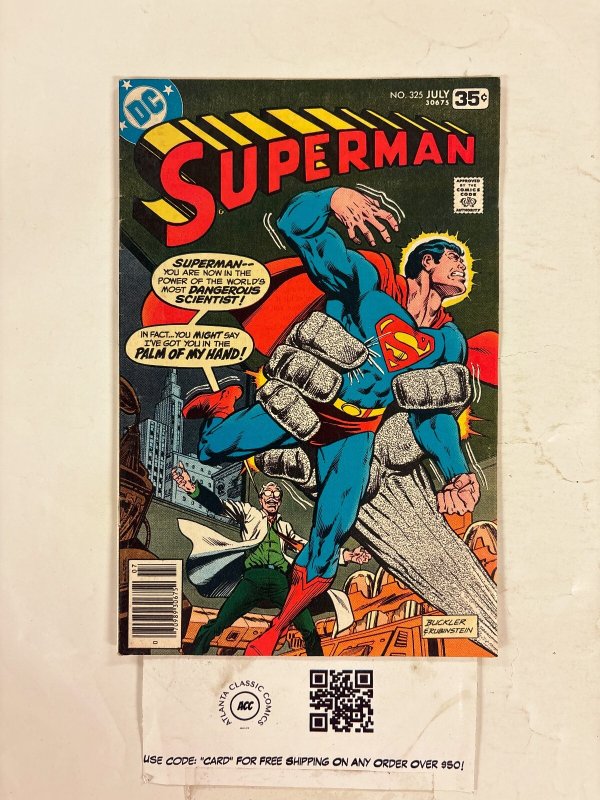 Superman #325 (DC Comics), raw comic book in FN condition — front cover