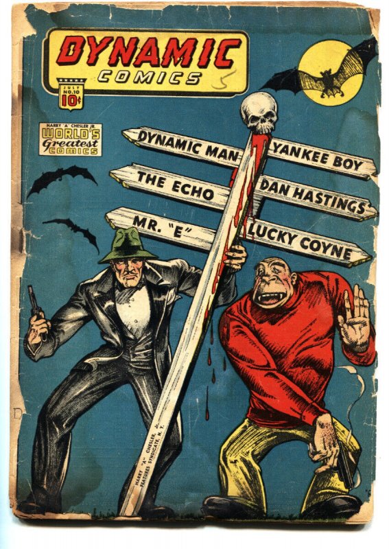 Dynamic Comics #10 (1944), raw, ungraded comic book — front cover