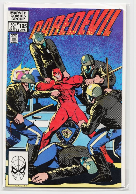 Daredevil #195 (Marvel Comics, 1983), raw, ungraded comic book — front cover