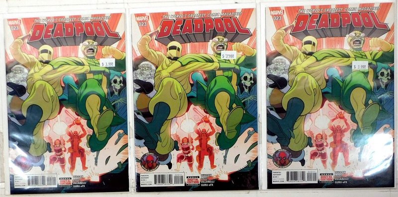 Deadpool Lot of 3 #23 x3 (2017) Marvel Comics 1st Print Comic Books (Marvel Comics, 2017), raw, ungraded comic book — front cover