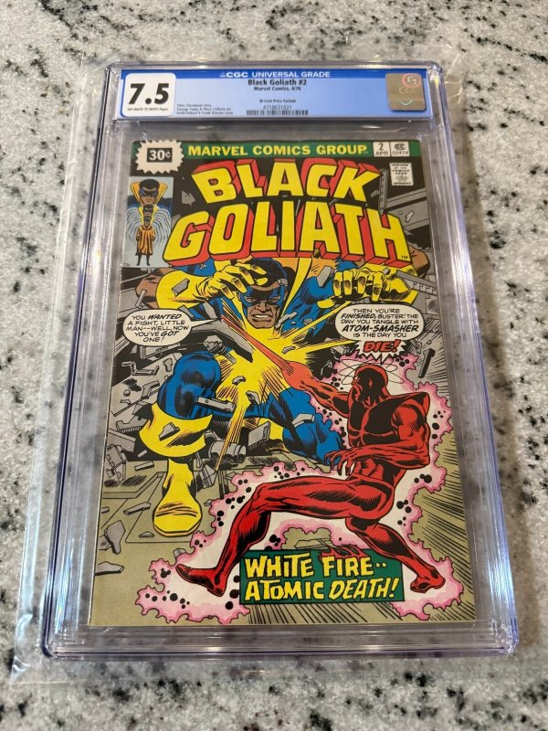 Black Goliath #2 (Marvel Comics, 1976), CGC 7.5 graded comic book, Universal Blue label — front cover in its holder