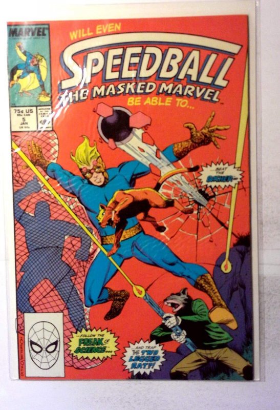Speedball #5 (Marvel Comics, 1989), raw, ungraded comic book — front cover