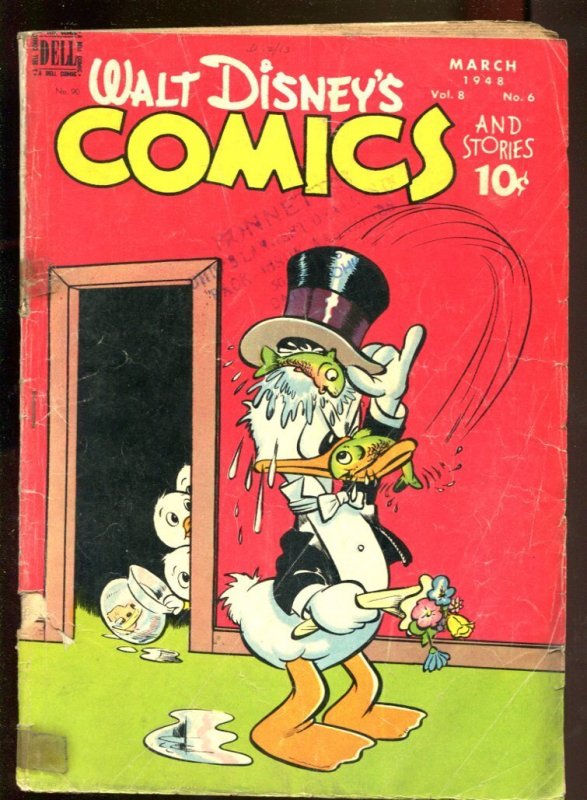 Walt Disneys Comics and Stories #90 (1948), raw comic book in FR condition — front cover
