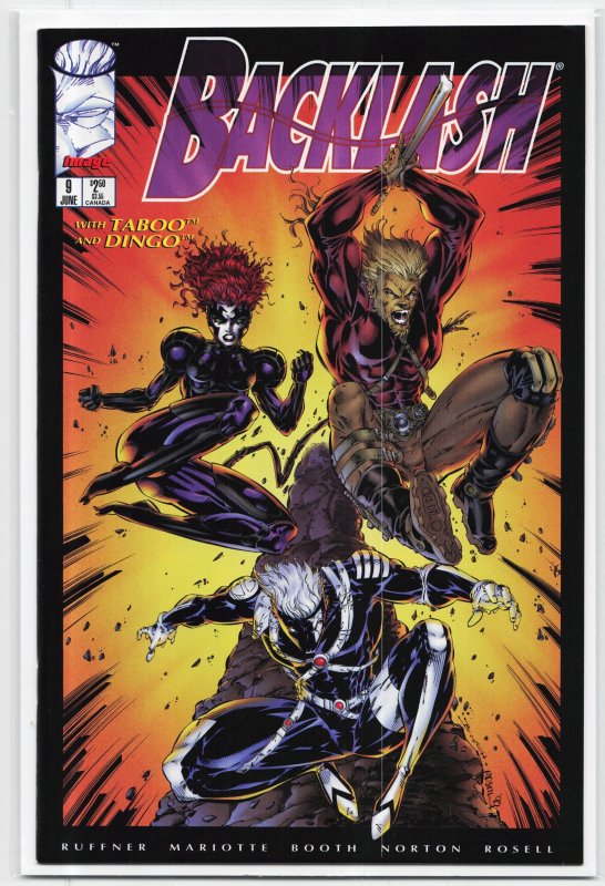 Backlash #9 (1995), raw, ungraded comic book — front cover