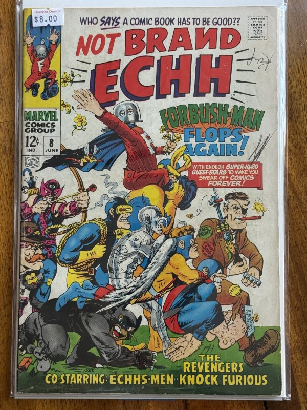 Not Brand Echh #8 (Marvel Comics, 1968), raw comic book in VG/FN 5.0 condition — front cover