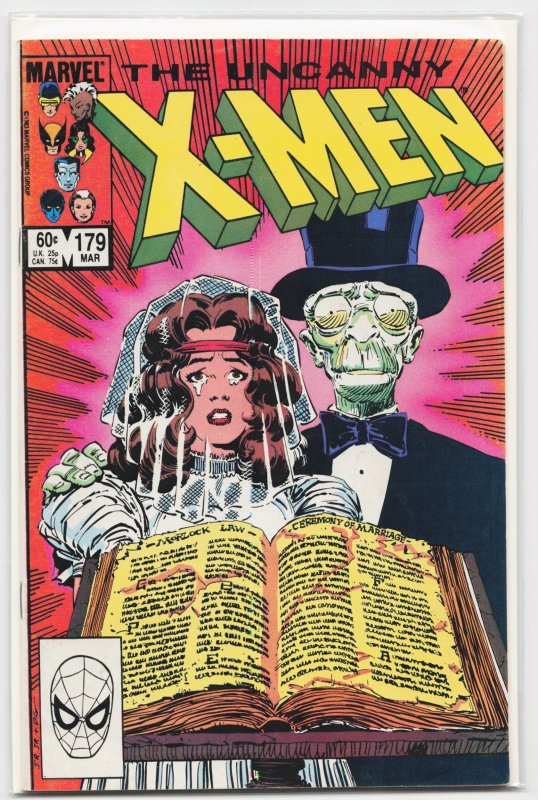 The Uncanny X-Men #179 (Marvel Comics, 1984), raw, ungraded comic book — front cover