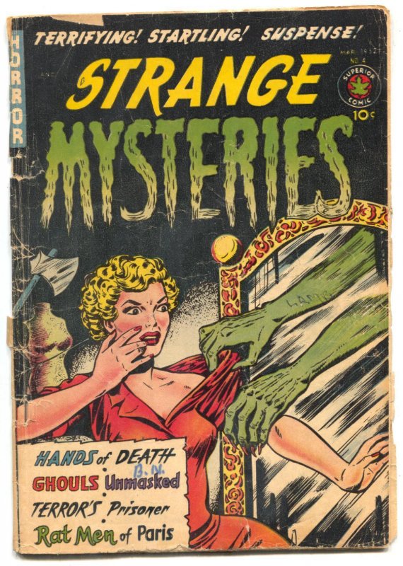 Strange Mysteries #4 (1952), raw, ungraded comic book — front cover