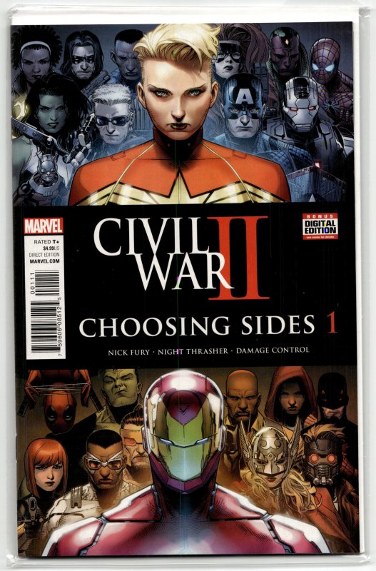Civil War II: Choosing Sides #1 (Marvel Comics, 2016), raw, ungraded comic book — front cover