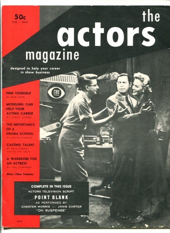 MAG: THE Actors Magazine-Feb-1954-Bob Hope-Morris-Southern States PEDIGREE-vf..., raw, ungraded comic book — front cover