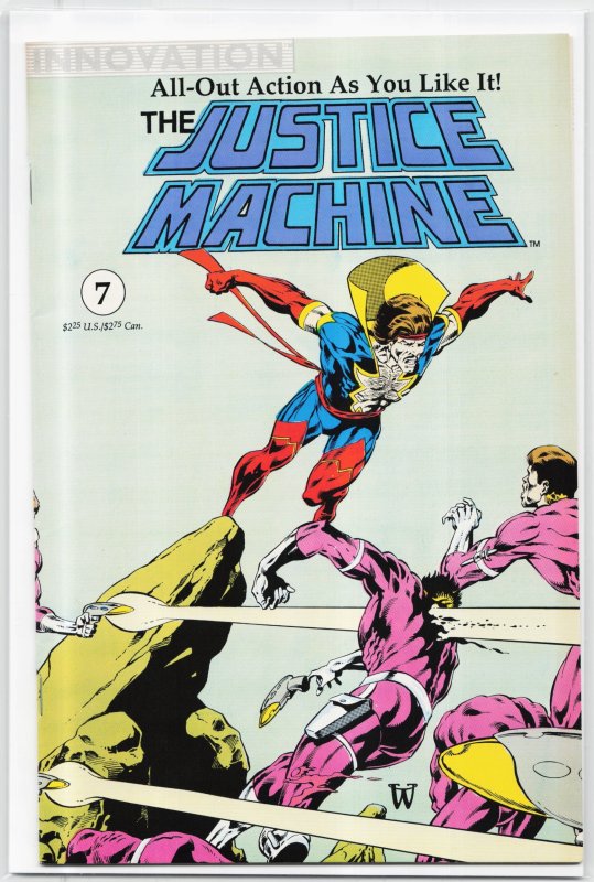 The Justice Machine #7, raw, ungraded comic book — front cover