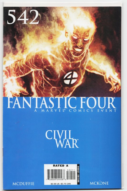 Fantastic Four #542 (Marvel Comics, 2007), raw, ungraded comic book — front cover