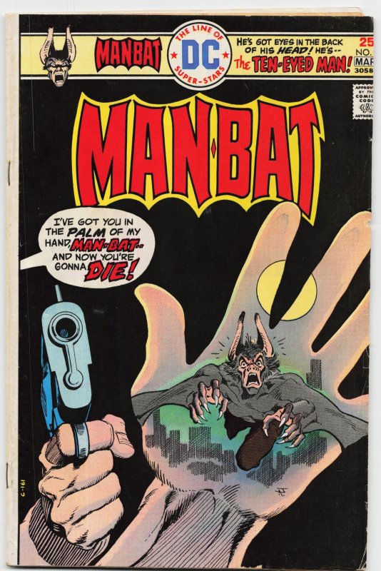 Man-Bat #2 (DC Comics, 1976), raw, ungraded comic book — front cover