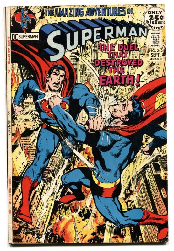 Superman #242 (DC Comics, 1971), raw comic book in VF condition — front cover