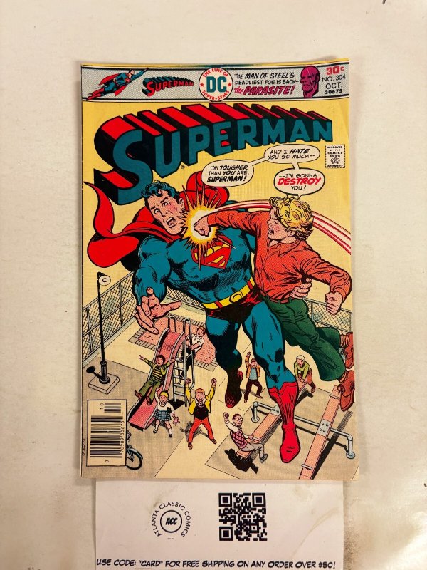 Superman #304 (DC Comics, 1976), raw comic book in VG condition — front cover