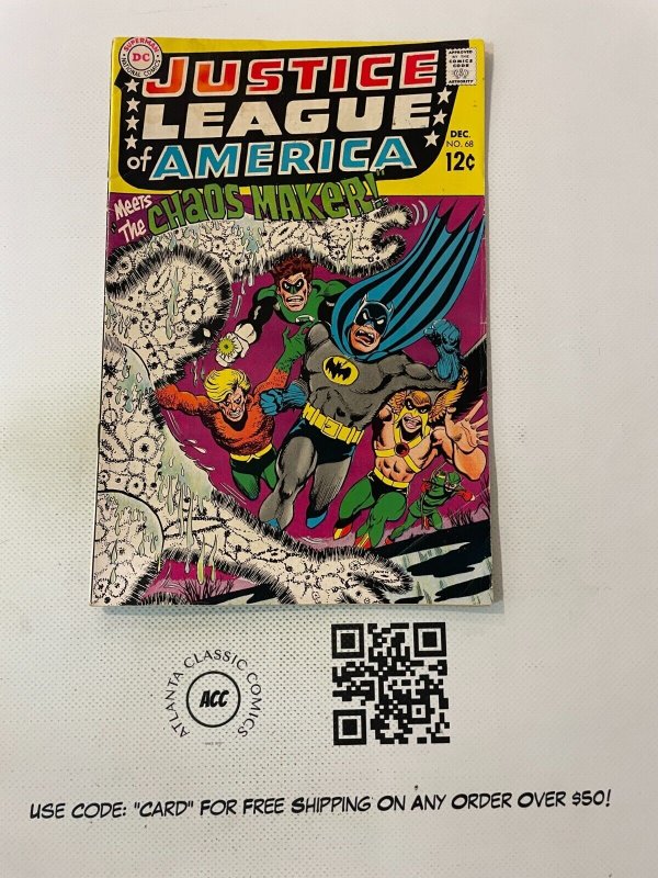 Justice League of America #68 (DC Comics), raw comic book in VF- condition — front cover