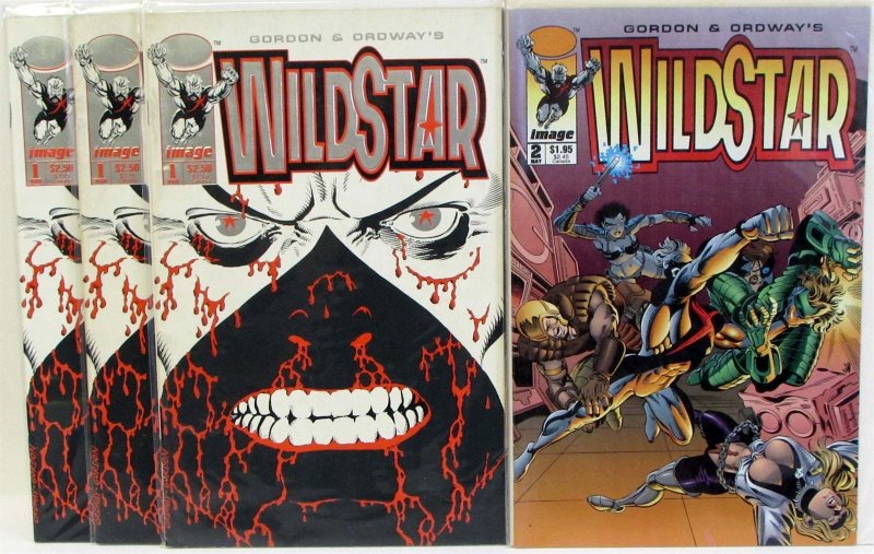 WildStar Sky Zero Lot of 4 #1 x3, 2 Image Comics (1993) NM 1st Print Comic Books (Image Comics, 1993), raw comic book in NM condition — front cover