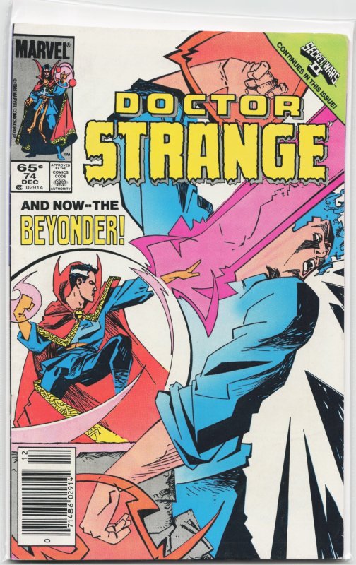Doctor Strange #74 (Marvel Comics, 1985), raw, ungraded comic book — front cover