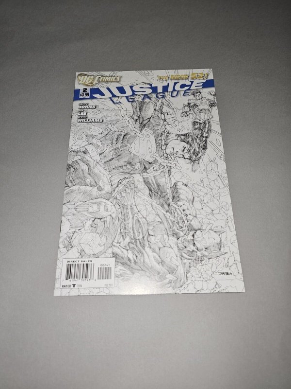 Justice League #2 (DC Comics), raw comic book in NM condition — front cover