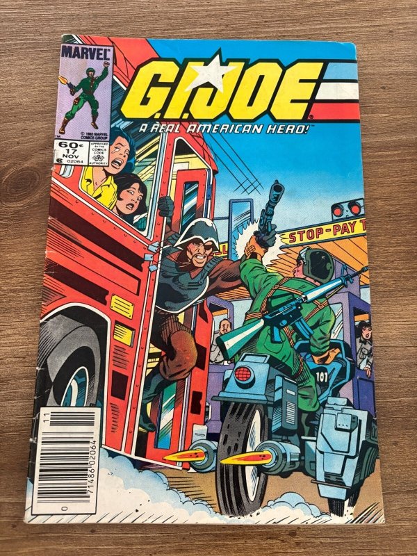 G.I. Joe #17 (Marvel Comics), raw comic book in FN- condition — front cover