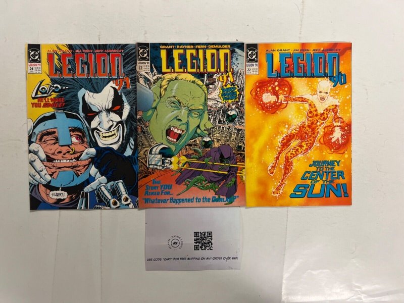 3 Legion '90 DC Comic Books #22, raw, ungraded comic book — front cover