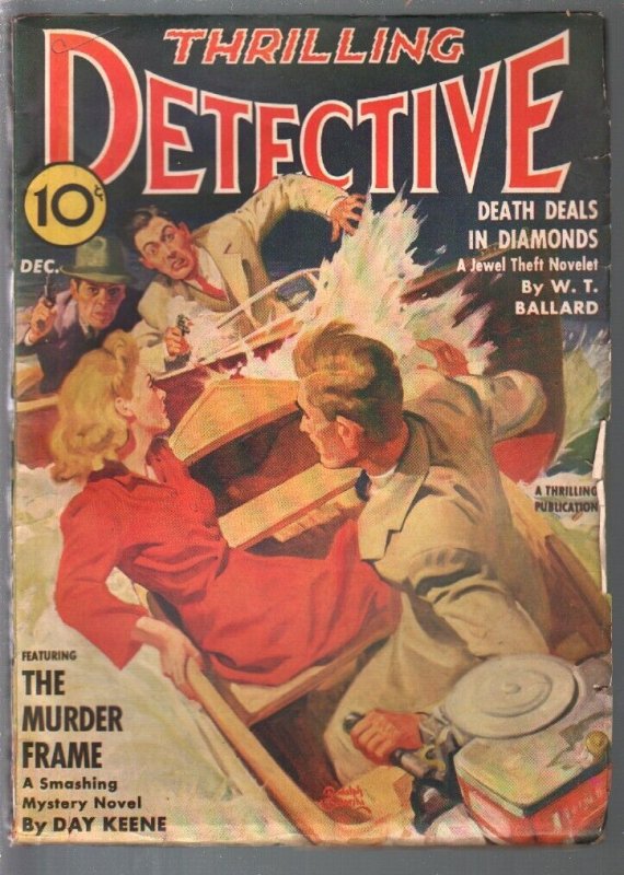 Thrilling Detective 12/1941-Rudolph Belarski GGA-crime & Mystery-FN+, raw comic book in FN+ condition — front cover