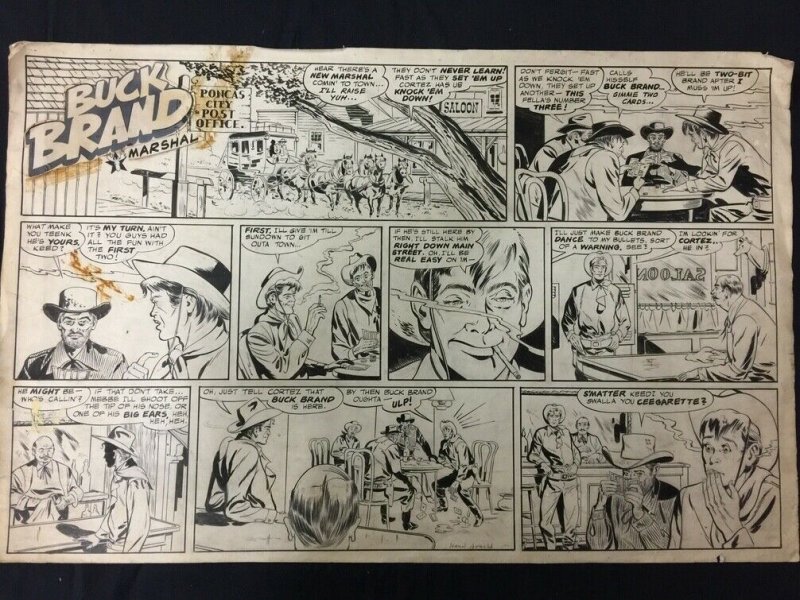 Buck Brand Frontier Marshall Sunday Newspaper Original Comic Art Henri Arnold, raw, ungraded comic book — front cover