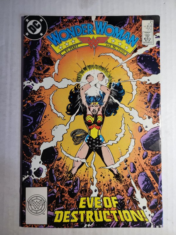 Wonder Woman #21 (DC Comics, 1988), raw, ungraded comic book — front cover